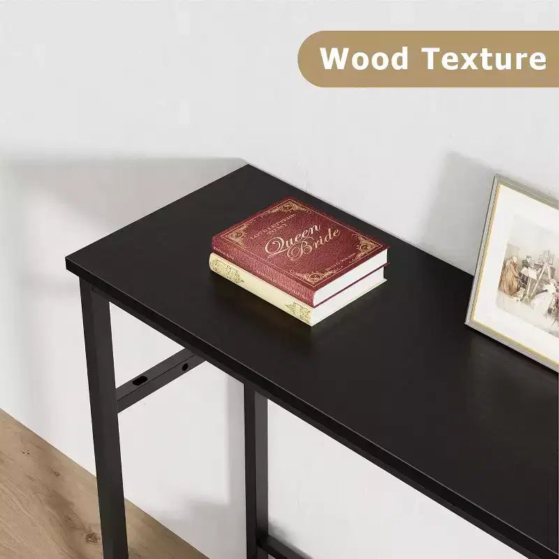 Table d'entrée GustoWave, Consoles avec rangement, Table de canapé rustique de 99,8 cm avec étagère réglable pour salon, couloir