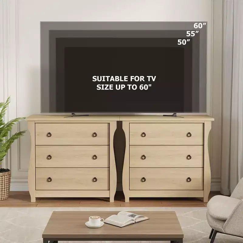 Commode Moderne en Bois à 3 Tiroirs pour Chambre, avec Poignées en Anneau en Métal Noir pour Salon, Entrée, Couloir