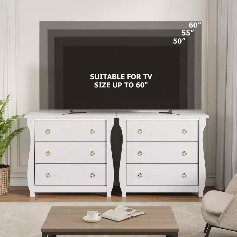 Commode Moderne en Bois à 3 Tiroirs pour Chambre, avec Poignées en Anneau en Métal Noir pour Salon, Entrée, Couloir