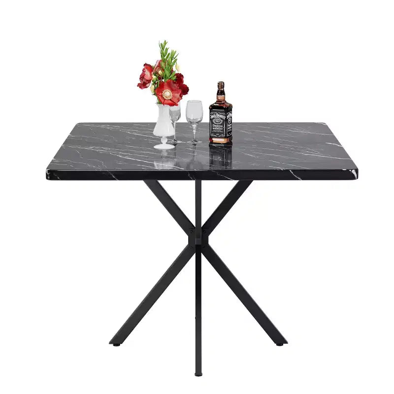 Okak 38.6IN Table de salle à manger carrée élégante pour 6 personnes, table de cuisine peu encombrante, petite table pour cuisine, salle à manger, bureau