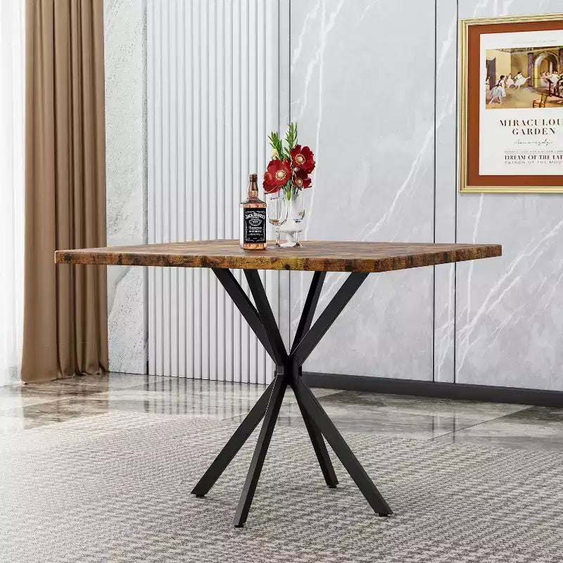 Okak 38.6IN Table de salle à manger carrée élégante pour 6 personnes, table de cuisine peu encombrante, petite table pour cuisine, salle à manger, bureau