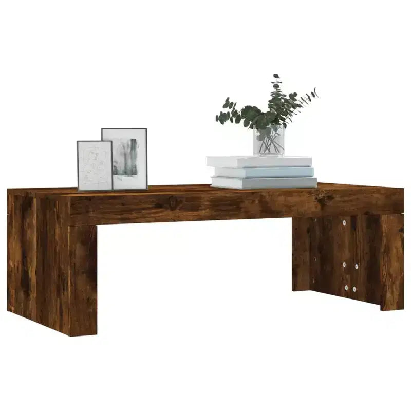 vidaXL Table basse chêne fumé bois d'ingénierie moyen minimaliste