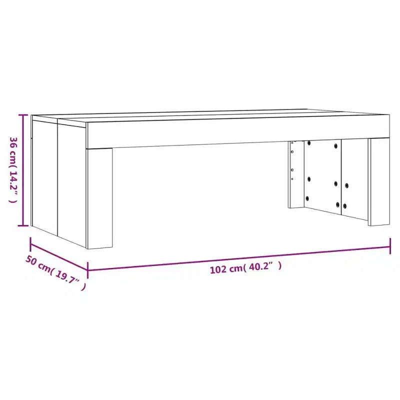 vidaXL Table basse chêne fumé bois d'ingénierie moyen minimaliste