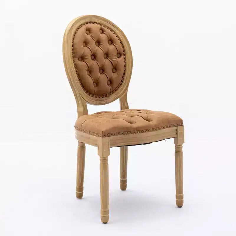 Chaises de salle à manger lot de 2 avec cadre en bois massif, chaises de salle à manger rembourrées, style campagnard français