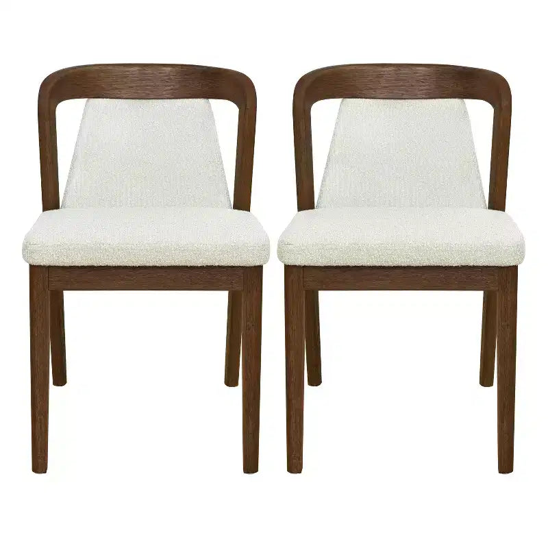 Christopher Knight Home Agosti Chaises de salle à manger sans accoudoirs en bois d'hévéa avec dossier rembourré (Lot de 2)