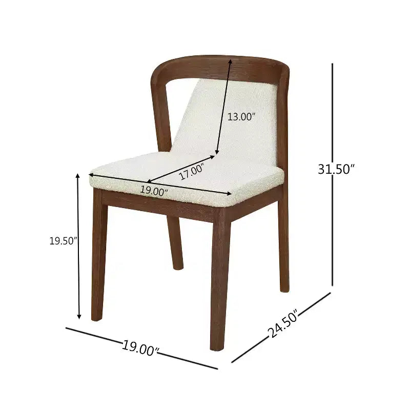 Christopher Knight Home Agosti Chaises de salle à manger sans accoudoirs en bois d'hévéa avec dossier rembourré (Lot de 2)