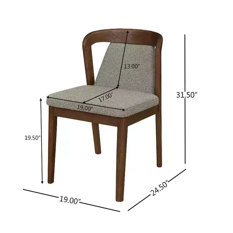 Christopher Knight Home Agosti Chaises de salle à manger sans accoudoirs en bois d'hévéa avec dossier rembourré (Lot de 2)