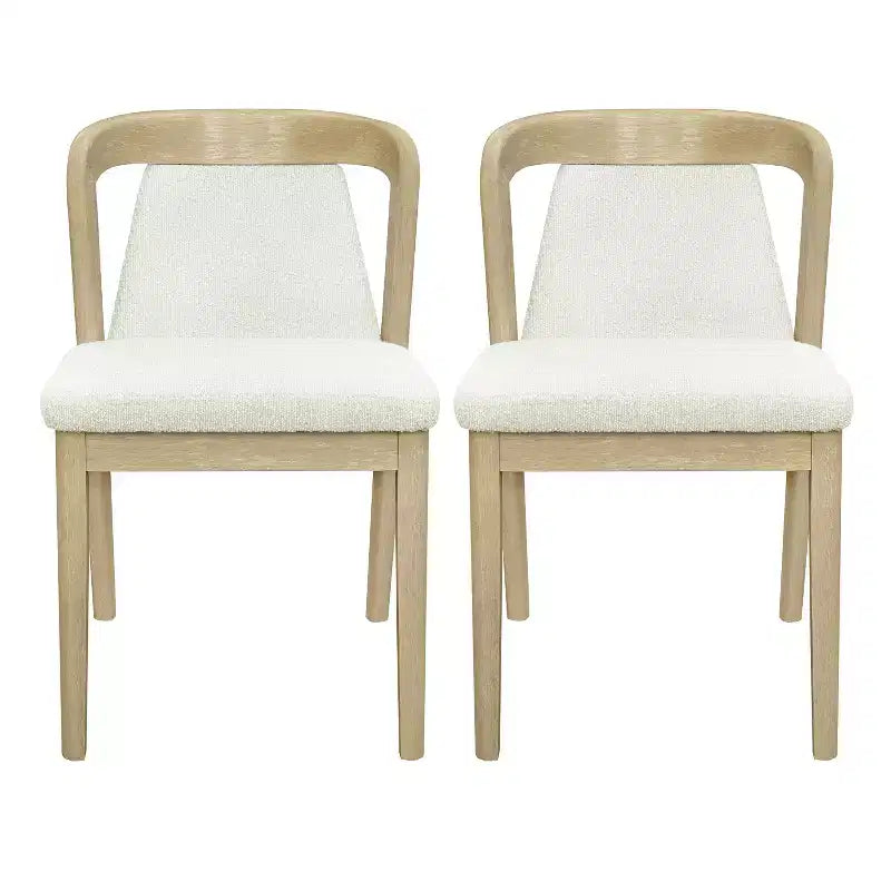 Christopher Knight Home Agosti Chaises de salle à manger sans accoudoirs en bois d'hévéa avec dossier rembourré (Lot de 2)