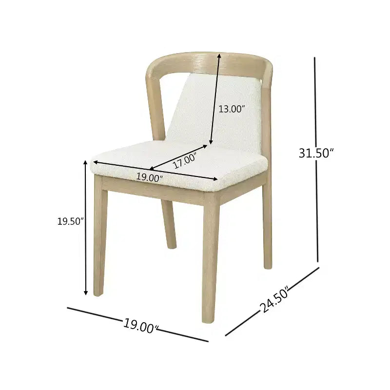 Christopher Knight Home Agosti Chaises de salle à manger sans accoudoirs en bois d'hévéa avec dossier rembourré (Lot de 2)