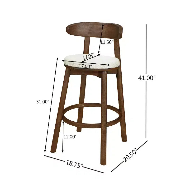 Christopher Knight Home Alonso Tabourets de bar rembourrés ronds en bois d'hévéa (Lot de 2)