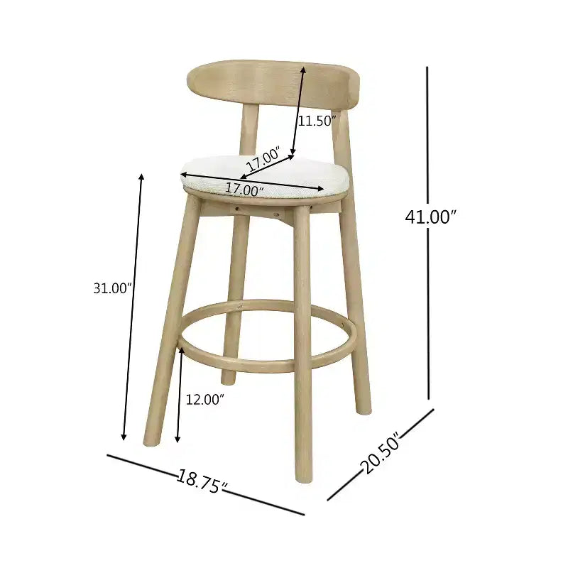 Christopher Knight Home Alonso Tabourets de bar rembourrés ronds en bois d'hévéa (Lot de 2)