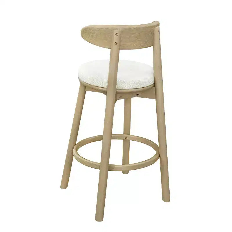 Christopher Knight Home Alonso Tabourets de bar rembourrés ronds en bois d'hévéa (Lot de 2)