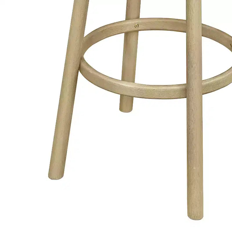 Christopher Knight Home Alonso Tabourets de bar rembourrés ronds en bois d'hévéa (Lot de 2)