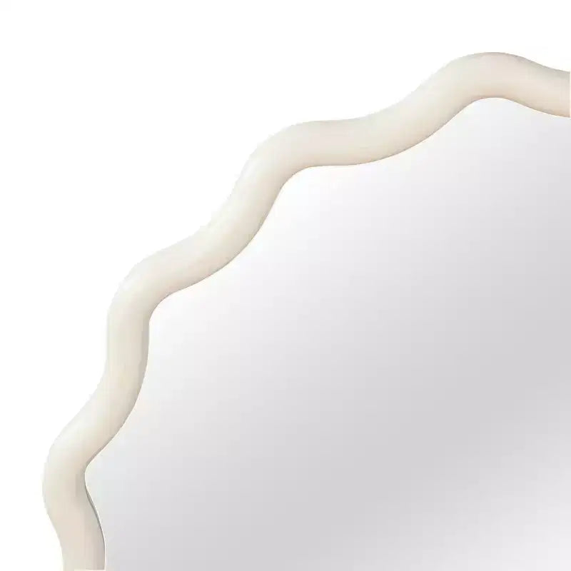 PexFix 30 Miroir décoratif mural en bois massif ondulé rond, style ferme moderne, pour chambre à coucher, salle de bain, salon, entrée, blanc