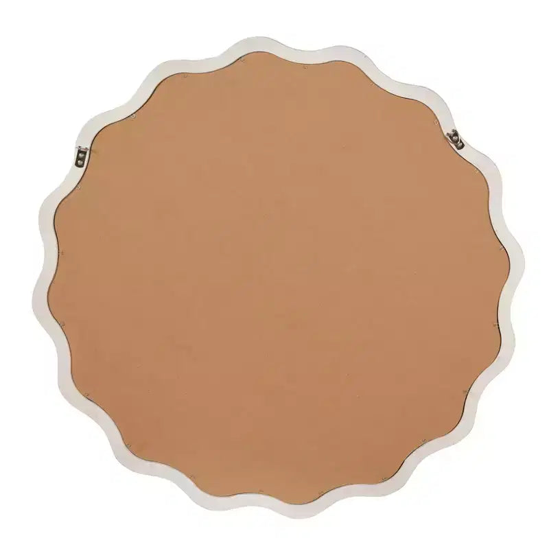 PexFix 30 Miroir décoratif mural en bois massif ondulé rond, style ferme moderne, pour chambre à coucher, salle de bain, salon, entrée, blanc