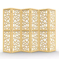VINGLI 6 Panel Room Divider, Non-Woven Fabric Privacy Screen, Indoor Partition Wall Dividers, Freestanding Space Separator with Unique Pattern (Gold)