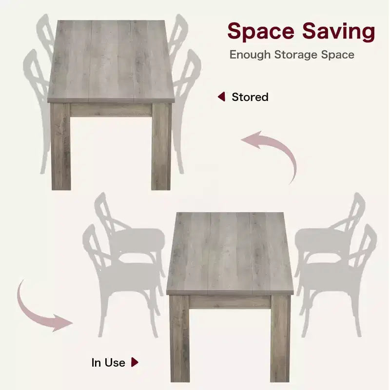 Table de salle à manger, style campagnard, pour 4 à 6 personnes, 160 cm, rectangulaire, en bois, convient pour la salle à manger et la cuisine.