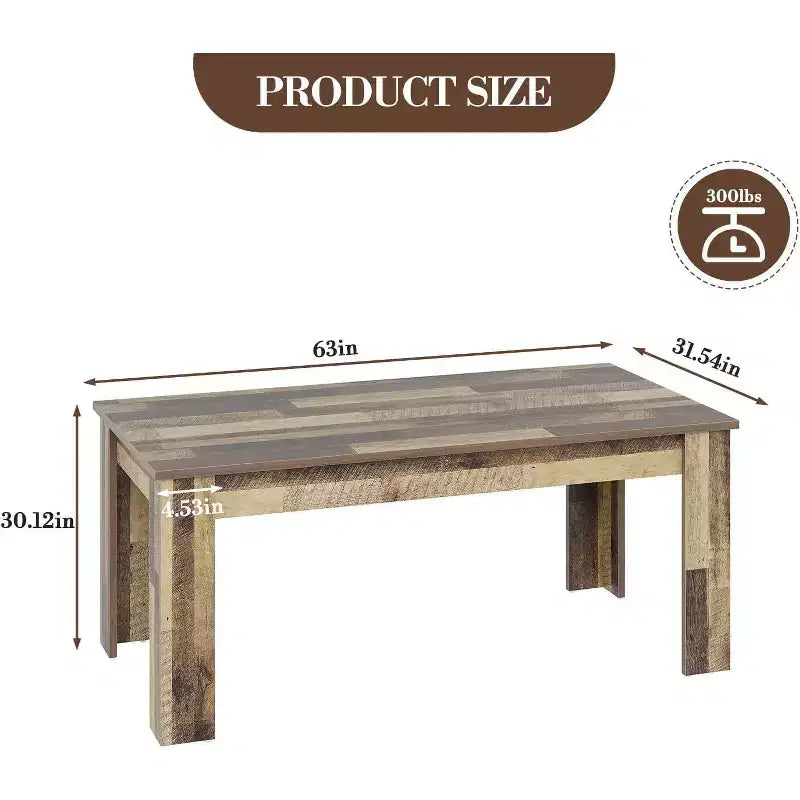 Table de salle à manger, style campagnard, pour 4 à 6 personnes, 160 cm, rectangulaire, en bois, convient pour la salle à manger et la cuisine.