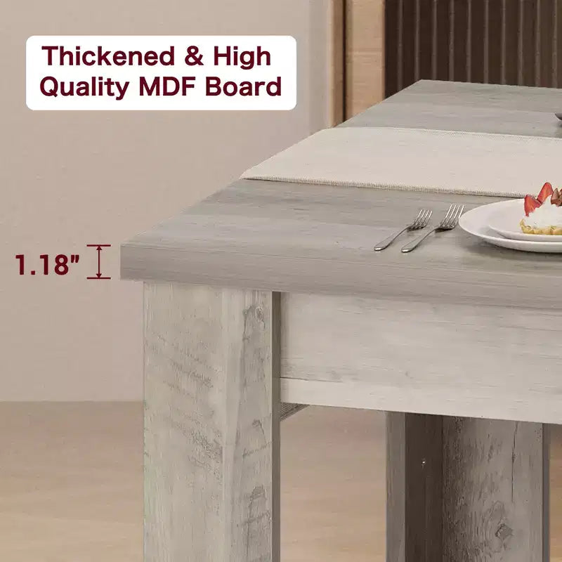 Table de salle à manger, style campagnard, pour 4 à 6 personnes, 160 cm, rectangulaire, en bois, convient pour la salle à manger et la cuisine.
