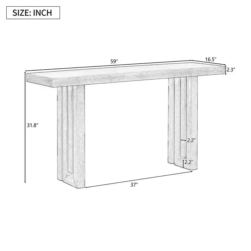 Console de table en bois moderne, Table d'entrée minimaliste pour vestibule et couloir