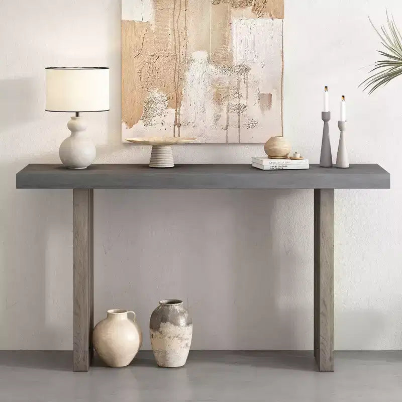 Console de table en bois moderne, Table d'entrée minimaliste pour vestibule et couloir
