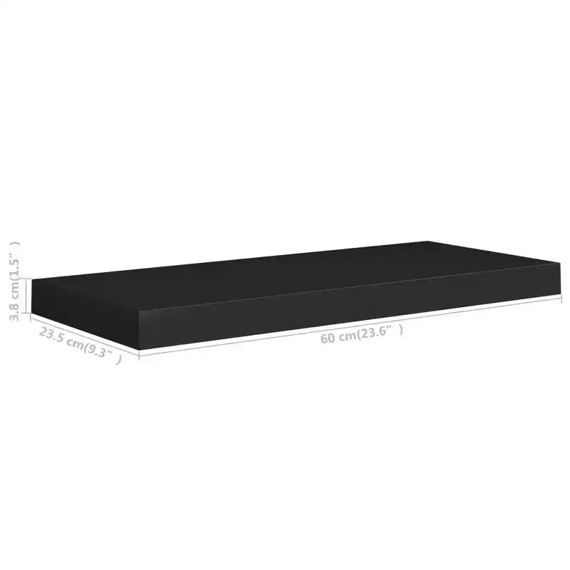 Lot de 2 étagères murales hexagonales en MDF et métal noir, taille moyenne