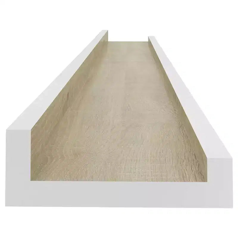 Étagère murale, lot de 4, MDF, blanc et chêne Sonoma, taille M