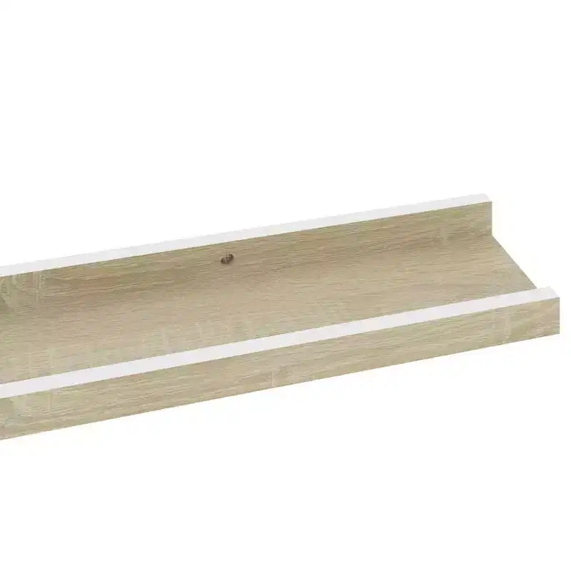 Étagère murale, lot de 4, MDF, blanc et chêne Sonoma, taille M