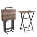 Folding TV Tray Tables, Industrial Side Table,For Small Space, Dorm Rooms, Outdoor