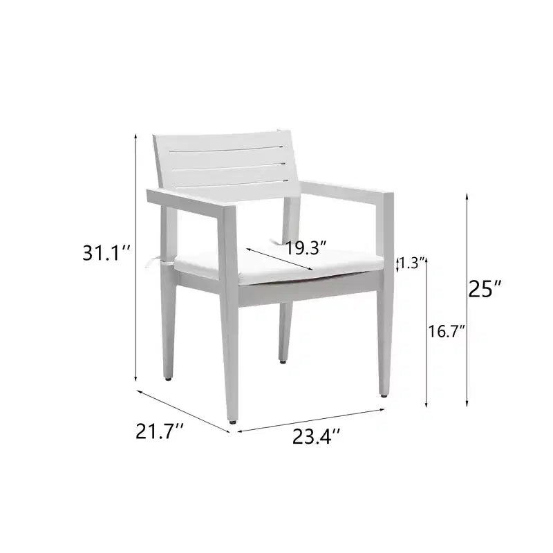 Lot de 4 chaises de salle à manger, chaises de patio extérieures en aluminium avec pieds fuselés et coussins, sièges d'extérieur pour jardin, véranda, cour, balcon