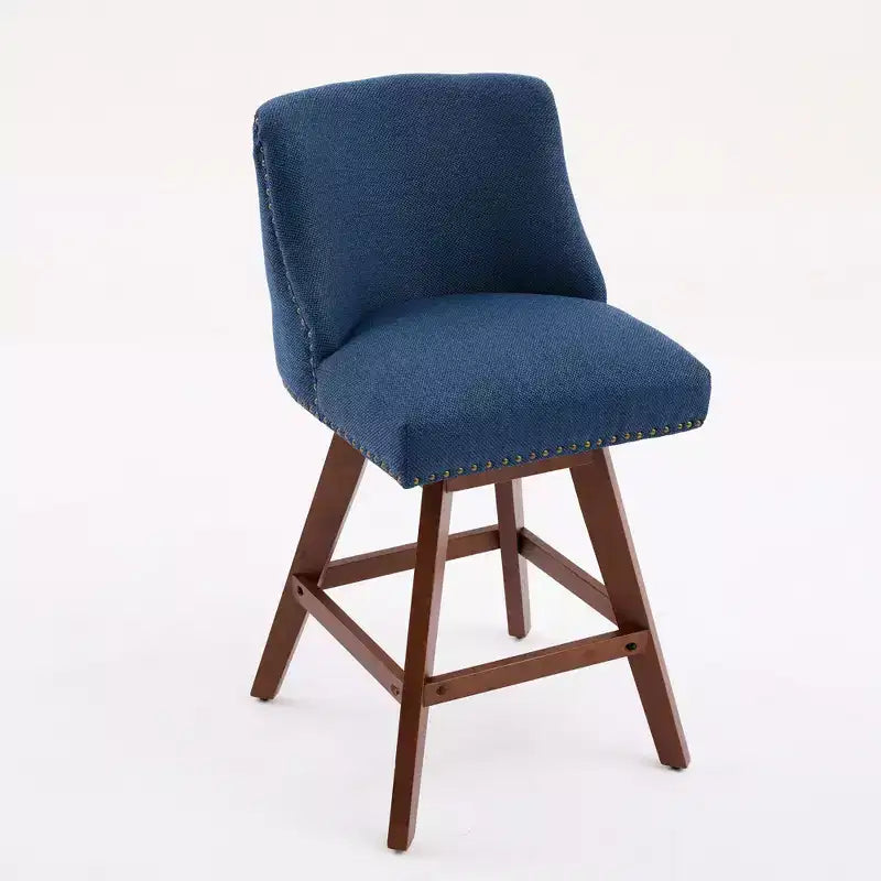 Lot de 2 tabourets de bar pivotants Okak 26H rembourrés à hauteur de comptoir, tabourets de comptoir en bois pour îlot de cuisine et salle à manger