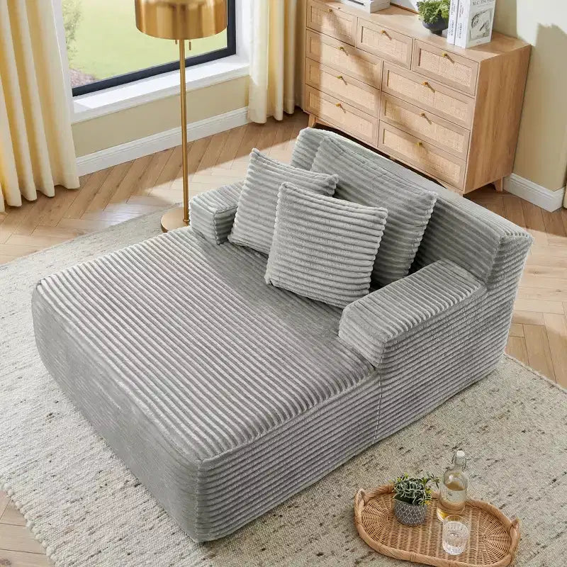 EHMKNP Fauteuil inclinable simple en velours côtelé (aucun assemblage requis)