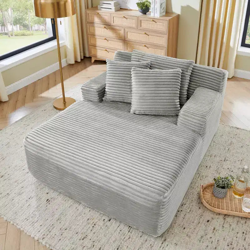 EHMKNP Fauteuil inclinable simple en velours côtelé (aucun assemblage requis)