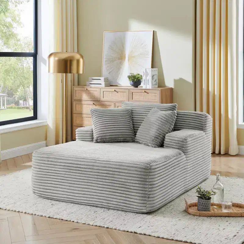 EHMKNP Fauteuil inclinable simple en velours côtelé (aucun assemblage requis)