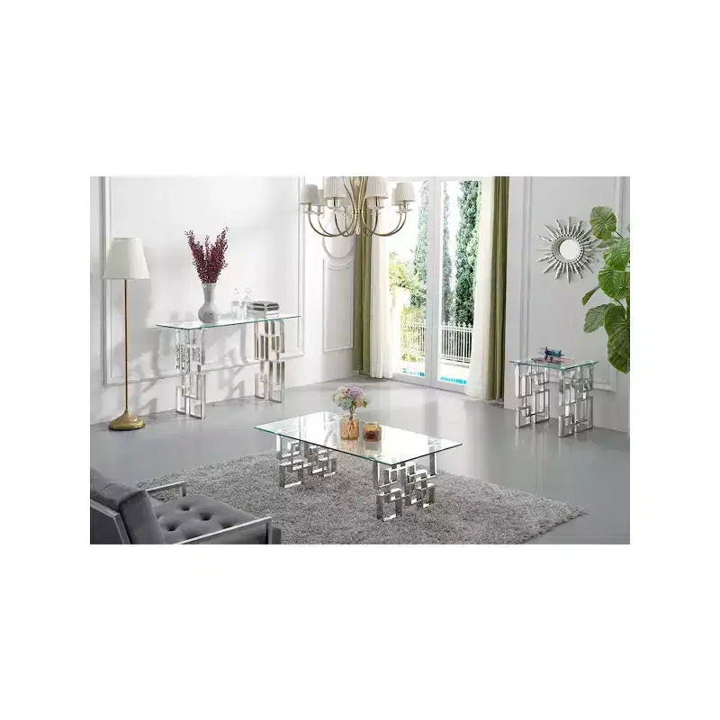 Meridian Furniture, Table basse chromée Alexis