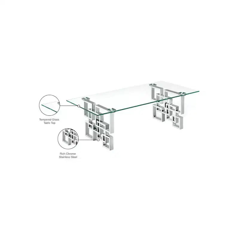 Meridian Furniture, Table basse chromée Alexis