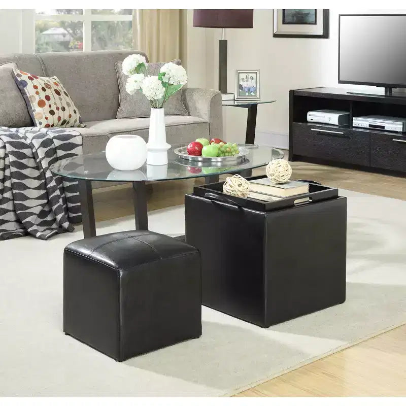 HomeStock Comfort Park Avenue Single Ottoman With Stool