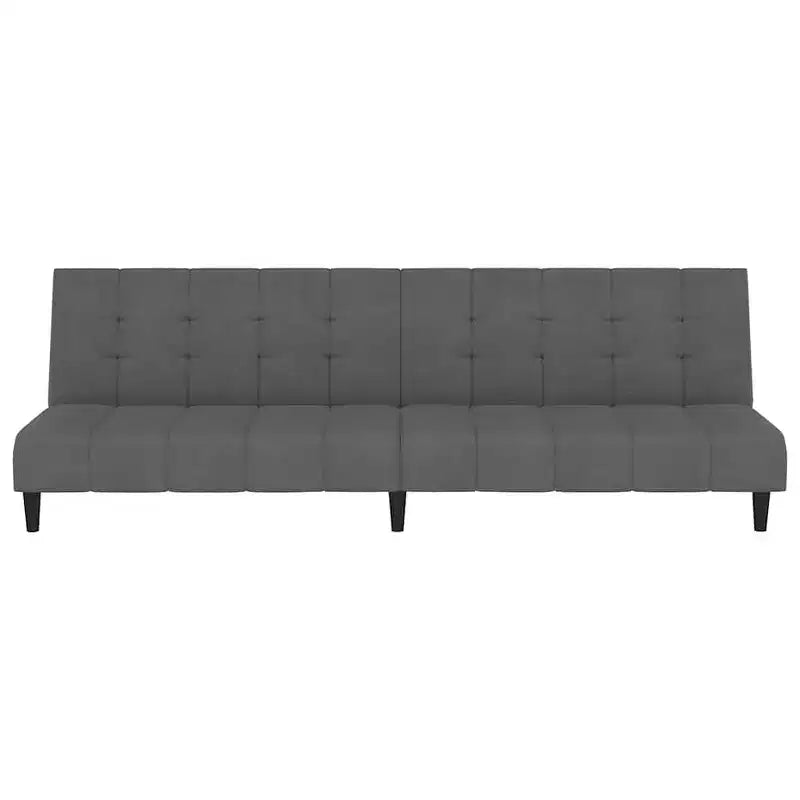 vidaXL Canapé-lit 2 places en velours gris foncé