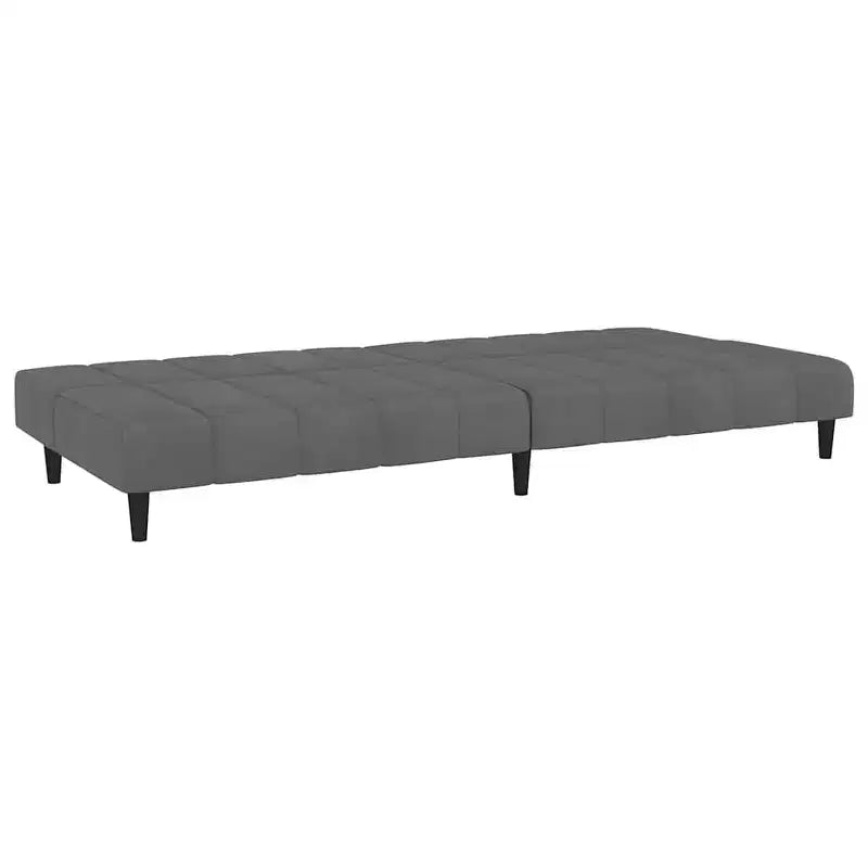 vidaXL Canapé-lit 2 places en velours gris foncé