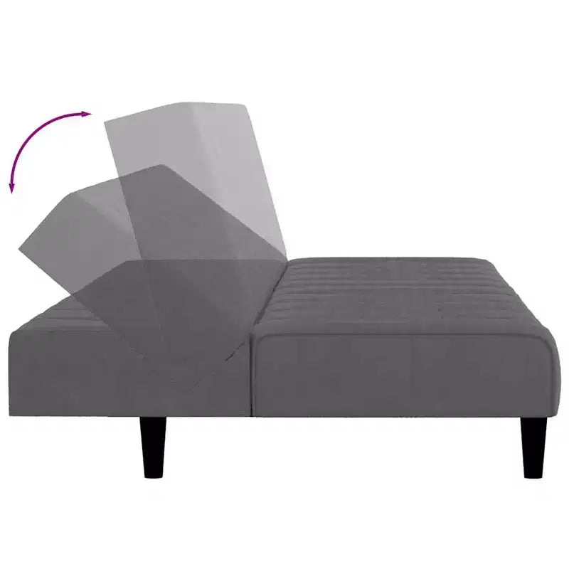 vidaXL Canapé-lit 2 places en velours gris foncé