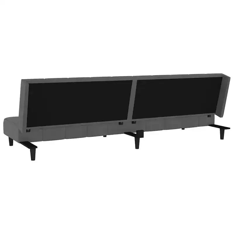 vidaXL Canapé-lit 2 places en velours gris foncé