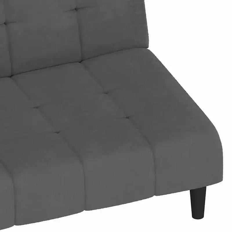 vidaXL Canapé-lit 2 places en velours gris foncé