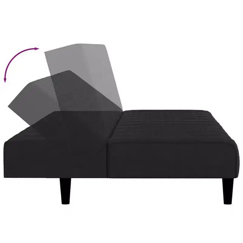 vidaXL Canapé-lit 2 places en velours gris foncé