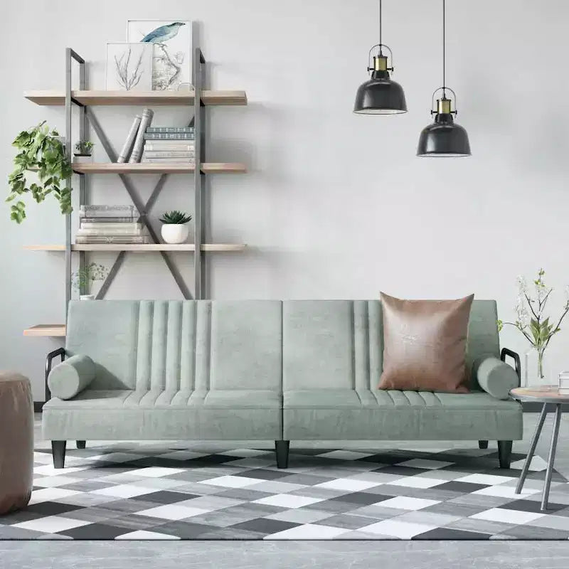 vidaXL Canapé-lit avec accoudoirs, inclinable, pliant, en velours