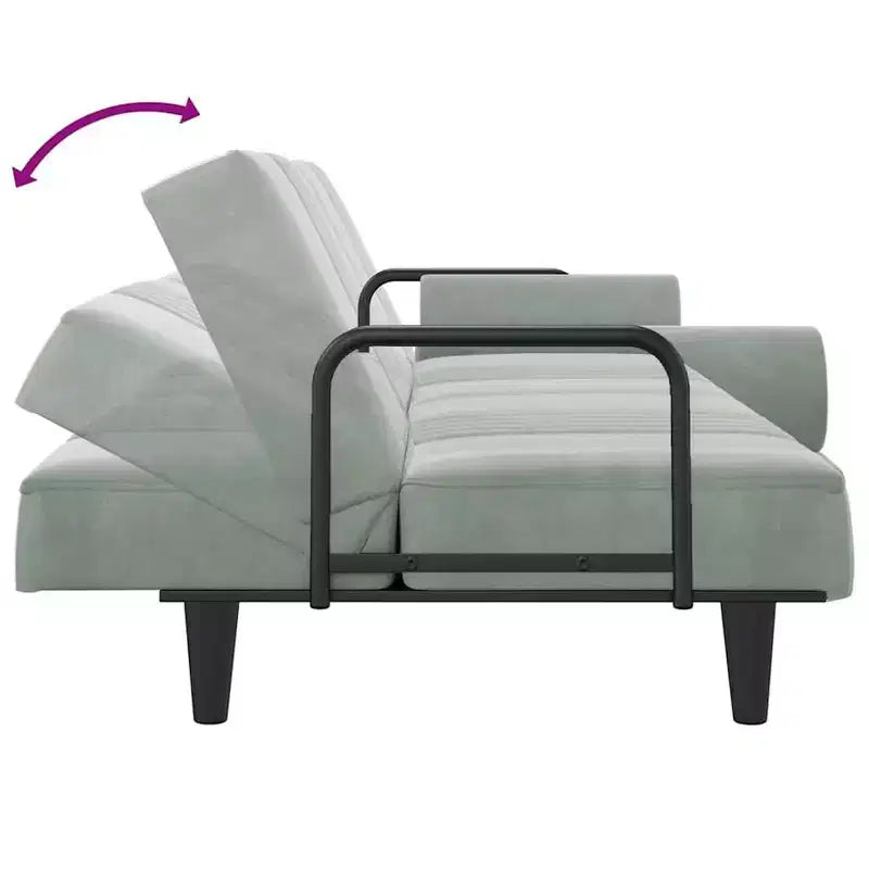 vidaXL Canapé-lit avec accoudoirs, inclinable, pliant, en velours