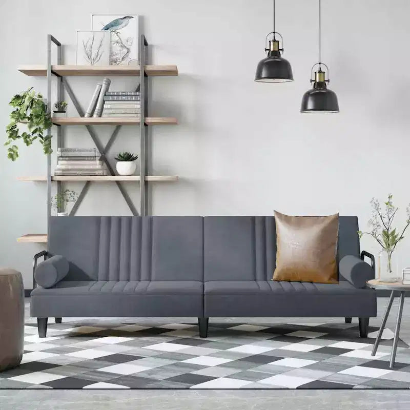 vidaXL Canapé-lit avec accoudoirs, inclinable, pliant, en velours