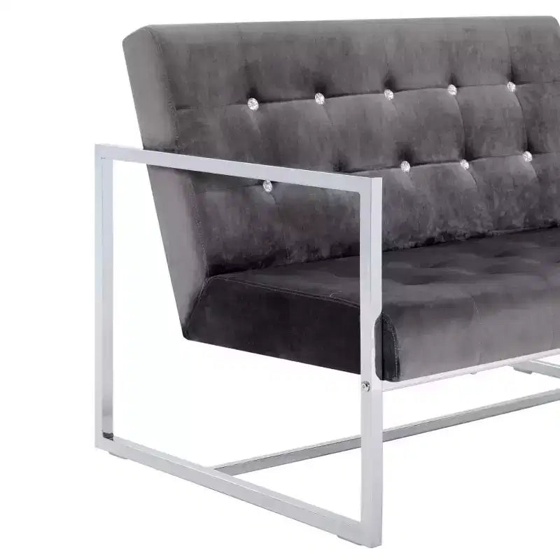 vidaXL Canapé 2 places avec accoudoirs - Gris foncé et noir