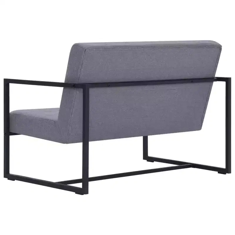 vidaXL Canapé 2 places avec accoudoirs - Gris foncé et noir