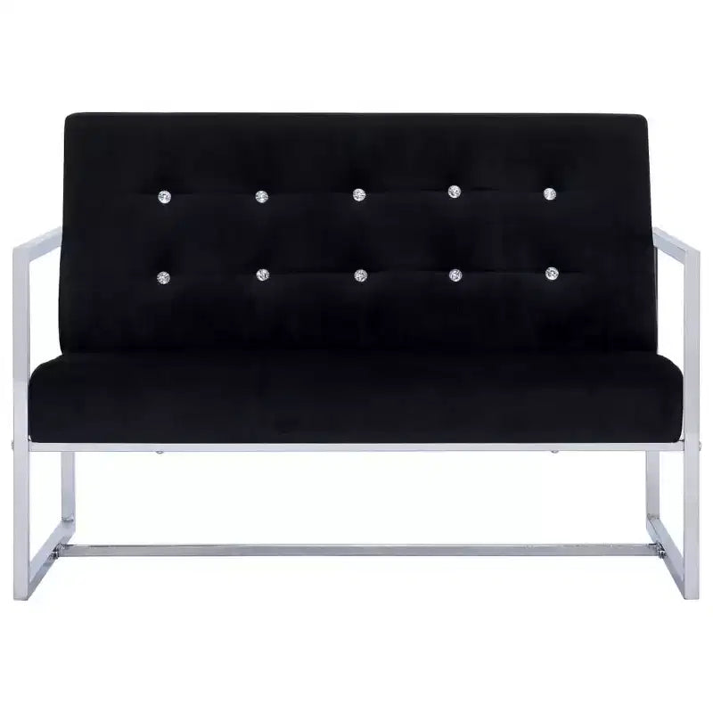 vidaXL Canapé 2 places avec accoudoirs - Gris foncé et noir