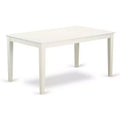 5-Piece Linen White Finish Solid Wood Top - Rectangular Dining Room Set - Seats 4
